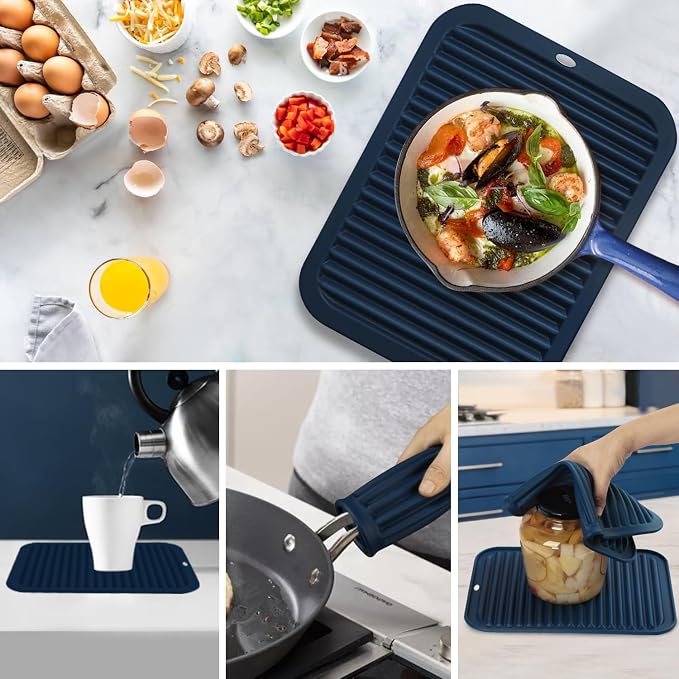 Silicone Mats for Kitchen Counter, 9x12'' Trivets for Hot Pots and Pans - Image 2