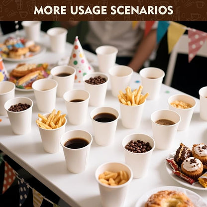YEEHAW 3 oz 100 Pack Small White Disposable Paper Cups | - Image 6