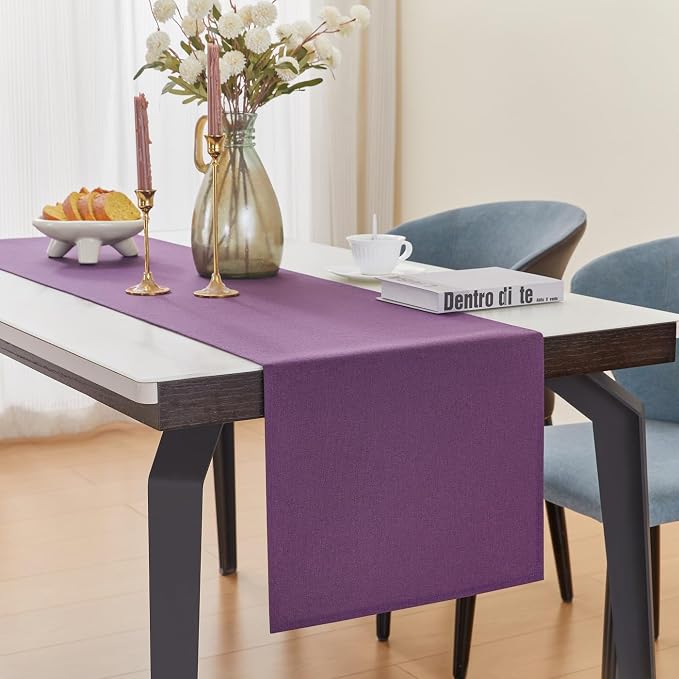 YATOJUZI Purple Table Runner Seasonal Summer Kitchen Dining Coffee Table - Image 5