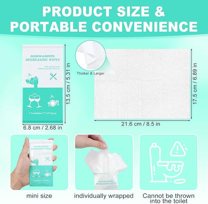 twoworld Disposable Dish Cleaning Wipes,Dish Wipes for Washing Dishes No Water for Camping Travel Kitchen Outdoor(pack of 30)