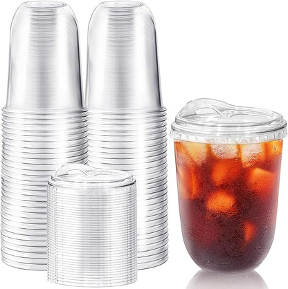 50 Pack 16 oz Clear Plastic Iced Coffee Cups by Alaeseje