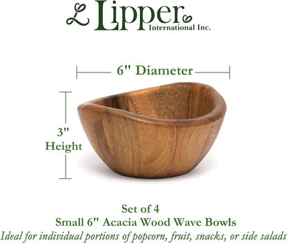 Lipper International Acacia Wave Serving Bowl - Image 3