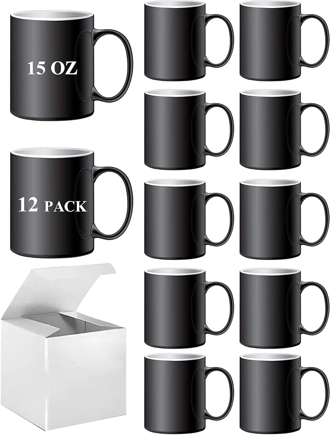 ABBSH Color Changing Mugs, Sublimation Mugs Black Color Changing Coffee Mugs by ABBSH