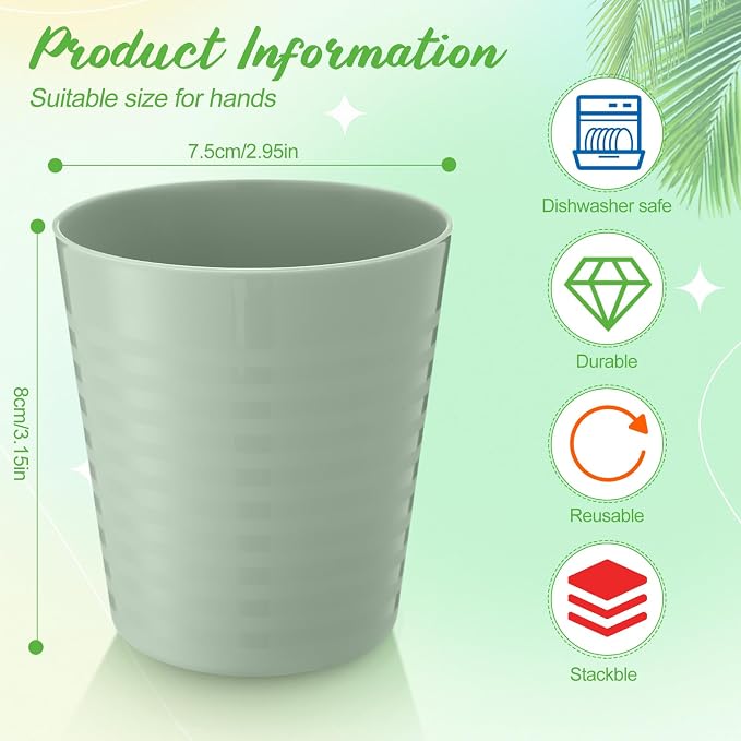 Eccliy 36 Pcs Kids Cups Bulk, 8 oz Plastic Toddler Drinking Cups Unbreakable - Image 4