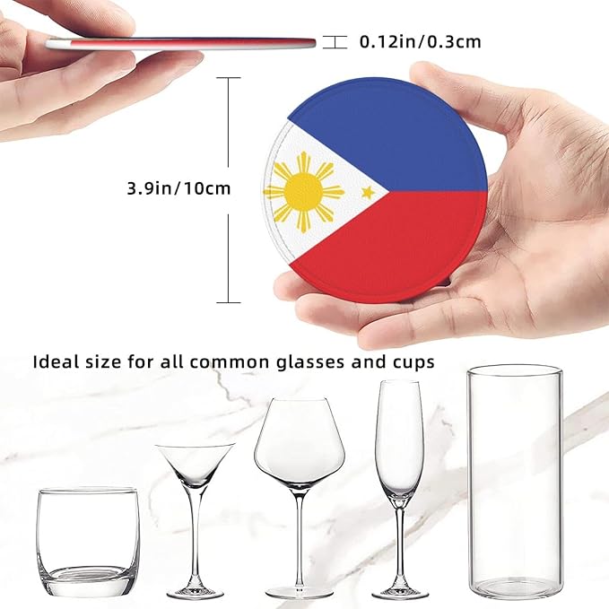 Philippine Flag Coasters for Drinks - Image 3