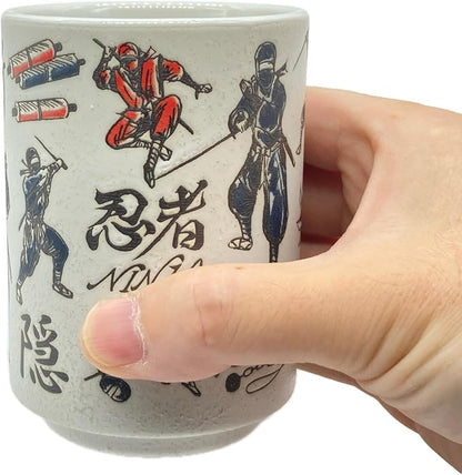 野口熊太郎茶園 Japanese Tea Cup, Sushi Yunomi, 9.1Fl oz, Mino Ware, Printed NINJA - Image 4