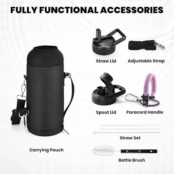 RAYMYLO Insulated Water Bottle 40 oz, Triple Wall Vacuum Stainless Steel | - Image 7