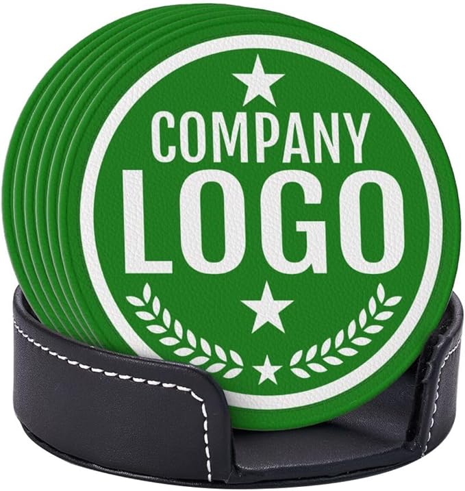Custom Leather Coasters with Logo - Image 6