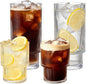 Ribbed Drinking Glasses Set of 4, Stackable Cute Kitchen Glasses Cups 16oz and by Salpae