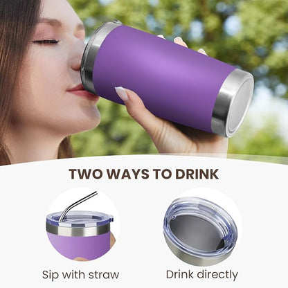 MEWAY 20oz Tumbler Cup Double Wall Vacuum Insulated Travel Mug Bulk, Stainless - Image 3