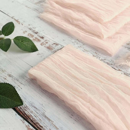 Efavormart 5 Pack 24"x19" Blush Rose Gold Matte Gauze Cheesecloth Napkins - Image 5