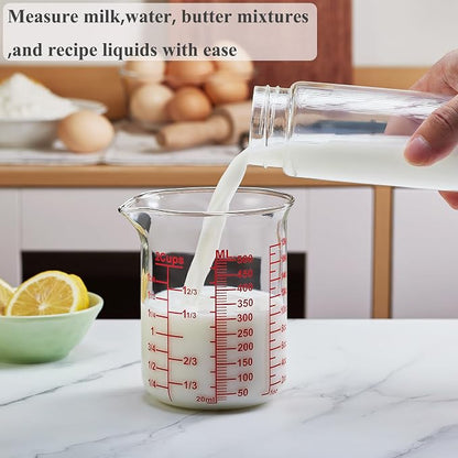 Ackers BORO3.3 High Borosilicate Glass Measuring Cup, Handleless Beaker - Image 2
