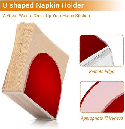 Napkin Holder, Plain Red Solid Color Napkin Holder - Image 4