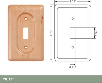 Vintage Rocker Switch Cover Plate - Maple Wood Light Switch Cover For Classic Decor