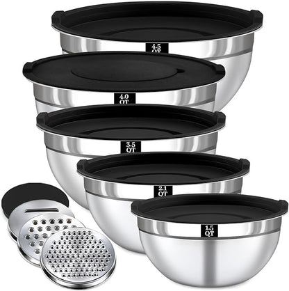 8PCS Mixing Bowls with Lids Set by Boskermeal
