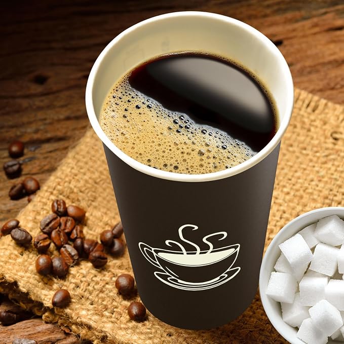 TV TOPVALUE 16 oz Paper Coffee cups, Disposable Drinking Cups - Image 8