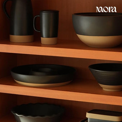 MORA Ceramic Chips and Dip Serving Tray: Large Divided Party Bowl Set - Image 7