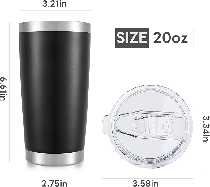 20 oz Tumbler with Lid Stainless Steel Insulated Tumblers Bulk Cups Mug | - Image 7