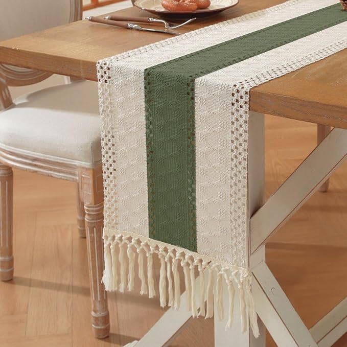Dark Green Table Runner 90 Inches Long - Image 6