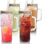 ANOTION Glass Cups with Lids and Straws - 24 oz Tumbler with Handle Christmas by ANOTION