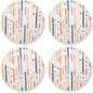 Stripes Tiny Dots Minimalist 4 Pcs Aesthetic Coaster Thick Heat Resistant Mats by KLL