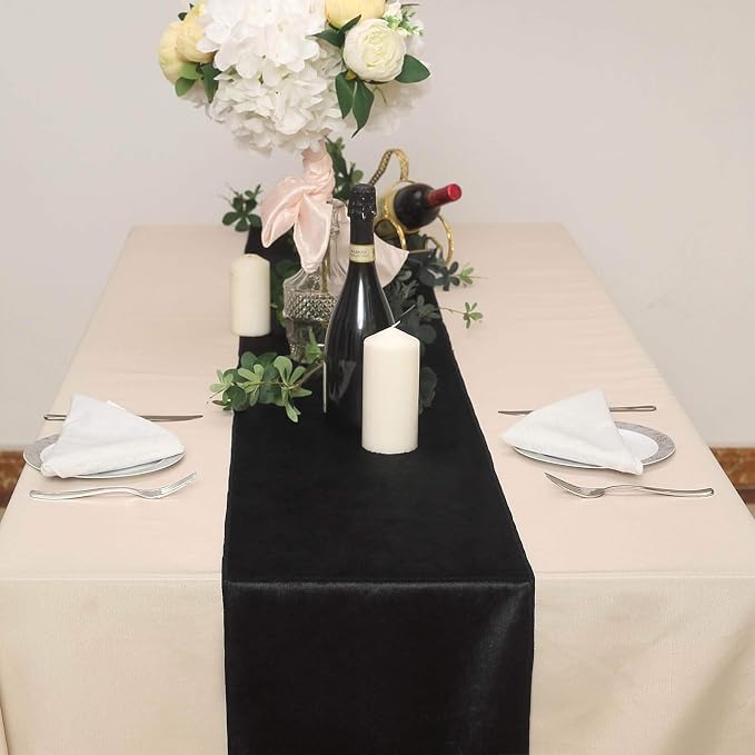 10 pcs 12x108-Inch Black Premium Velvet Table Runners - Image 6