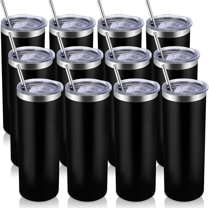Volhoply 12 Pack Skinny Tumblers by LiveFully%EF%BC%8CDrinkFreely%E2%80%94KeepGoingwithVolhoply%EF%BC%81