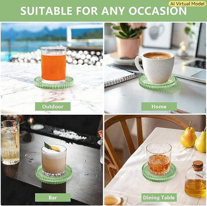 VIBRATITE 4 Inch Glass Coasters Set of 4, Crystal-Like Appearance - Image 7