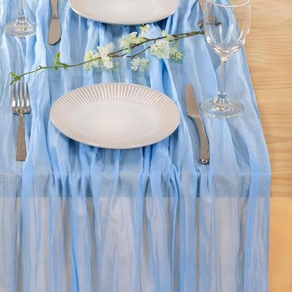 12 Pack Baby Blue Cheesecloth Table Runner 10ft Baby Shower Decor | Lightweight - Image 6