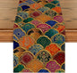 Artoid Mode Wave Shape Peacock Feather Lotus Paisley Table Runner, Seasonal by ArtoidMode