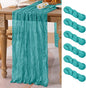 6 Pack Teal Green Cheesecloth Table Runner 10ft Rustic Summer Decor | by MLMC