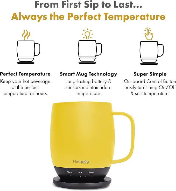 Nextmug - Temperature-Controlled, Self-Heating Coffee Mug | – No App, - Image 3