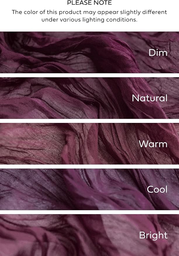 Ling's Moment Deep Purple Gauze Cheesecloth Table Runner, 14FT | Purple Sheer - Image 7