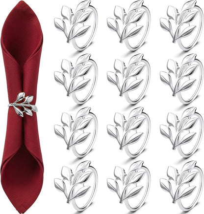 WILLBOND Leaf Napkin Rings Holders Fall Party Napkin Rings by Willbond+Technology+Limited