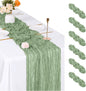 6 Pack Sage Green Cheesecloth Table Runner, 17 x 108 inch, Semi Sheer Boho by ACSUIT