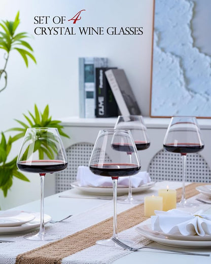 Hand-Blown 23.5OZ Crystal Wine Glasses Set of 4 - Image 2