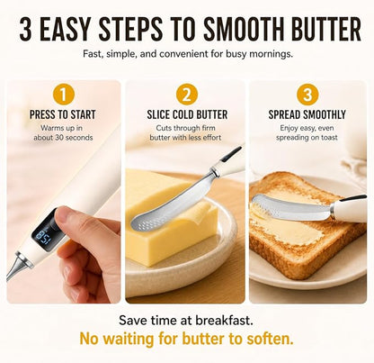 Heated Butter Knife with Digital Display 2026 Upgrade, Food-Grade Stainless - Image 4