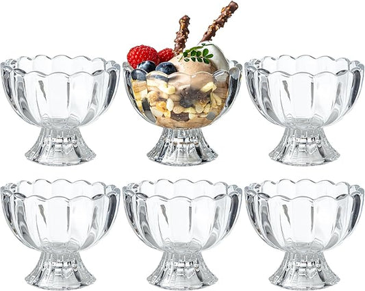 5oz Iced Cream Dessert Bowl, Vintage Footed Tulip Glass Dessert Cups, Cute by JGKYLDZ