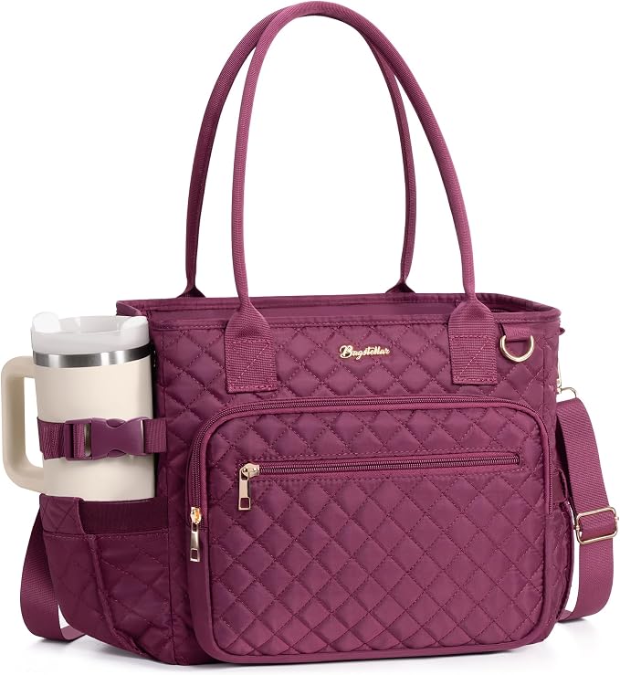Lunch Box for Women Insulated Lunch Bag Quilted Soft Cooler Tote | 7 Pocket by Bagstellar