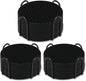 Silicone Coasters Set of 24 with Holder, Drinks Coasters, Beer & Coffee, Suitable for All Cups, Hot or Cold, Anti-Slip, Non-Stick, Anti-Overflow Tabletop Protection and Decor (Black, 24 Pcs)