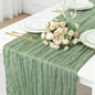 13.3FT Sage Green Cheesecloth Table Runner Spring Easter Decor Rustic Boho by TuTive