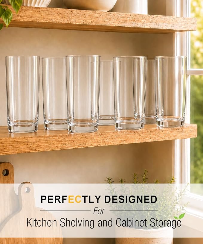 Drinking Water Glass Cups Set, Crystal Highball Glasses cups set of 12 - Image 5