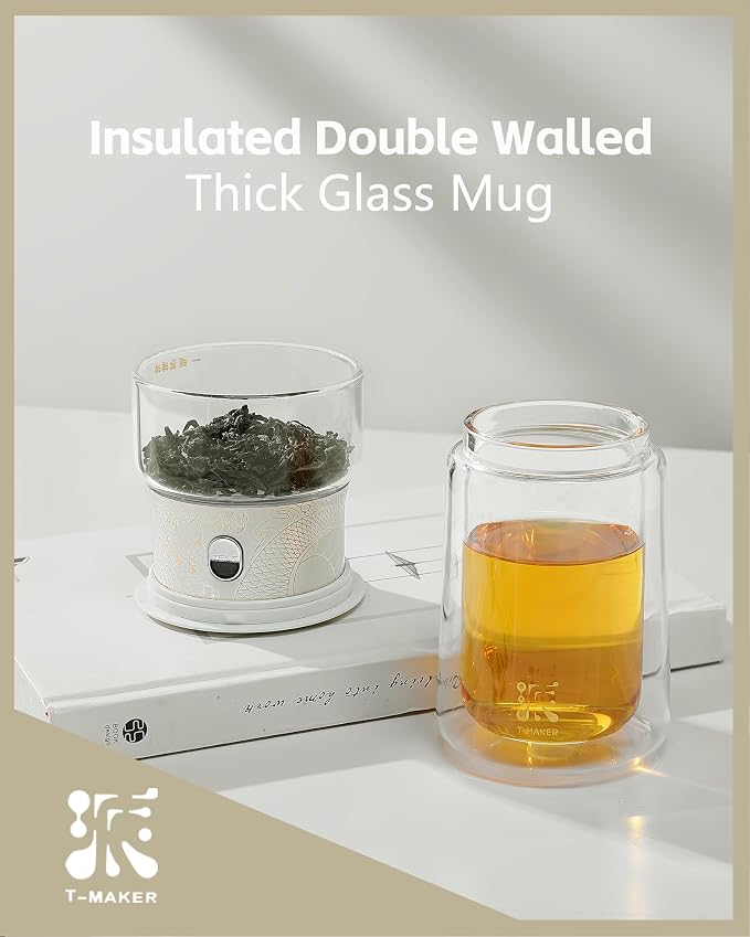 ZENS Glass Tea Infuser Pot, Modern One Touch Tea Maker - Image 4