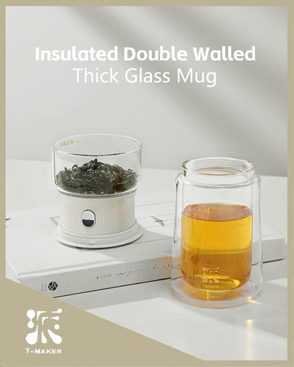 ZENS Glass Tea Infuser Pot, Modern One Touch Tea Maker - Image 4