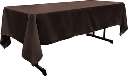 LA Linen Polyester Poplin Washable Rectangular Tablecloth, Stain and Wrinkle Resistant Table Cover 60x126, Fabric Table Cloth for Dinning, Kitchen, Party,Brown TCpop60X126 BrownP22