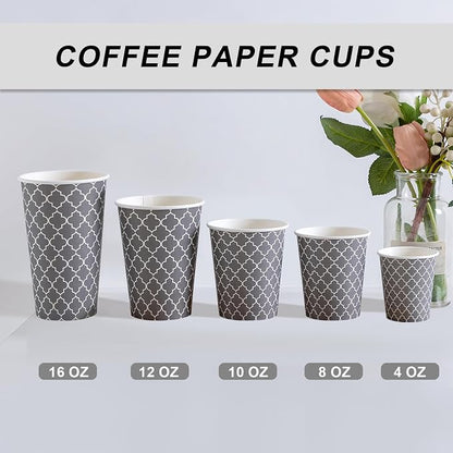 Lamosi Coffee Cups 8 oz 500 Pack, Disposable Paper Coffee Cups, Hot Cups | - Image 3