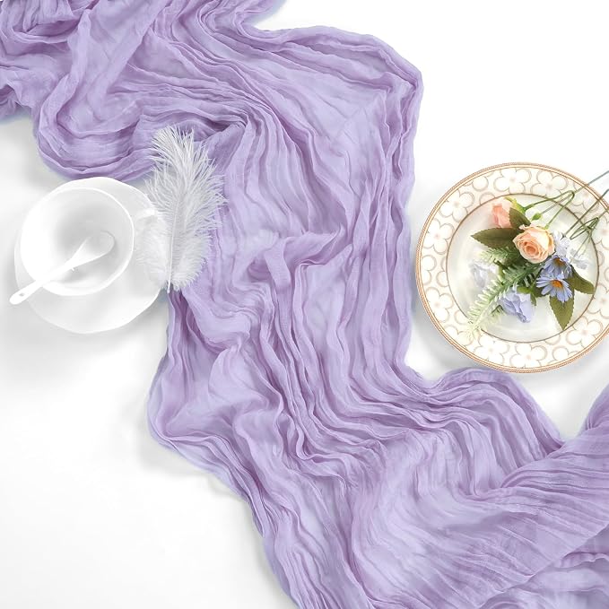 6 Pack Lilac Purple Cheesecloth Table Runner 35 x 120 Inch | Boho Gauze Cheese - Image 6