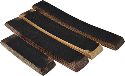 Barrel Stave Premium 3 Glass Whiskey, Bourbon, Scotch Flight Serving Tray, (No Glasses,Dark Walnut)