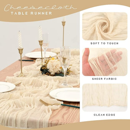 12 Pack Cheesecloth Table Runner 35 x 120 inch Long Boho Cheese Cloth Gauze - Image 4