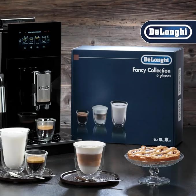 DeLonghi Coffee Connoisseur Glasses: 2 Espresso, 2 Cappuccino, 2 Latte Macchiato - Image 4